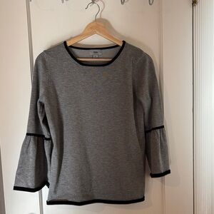 Gray Knit Bell-Sleeve Top